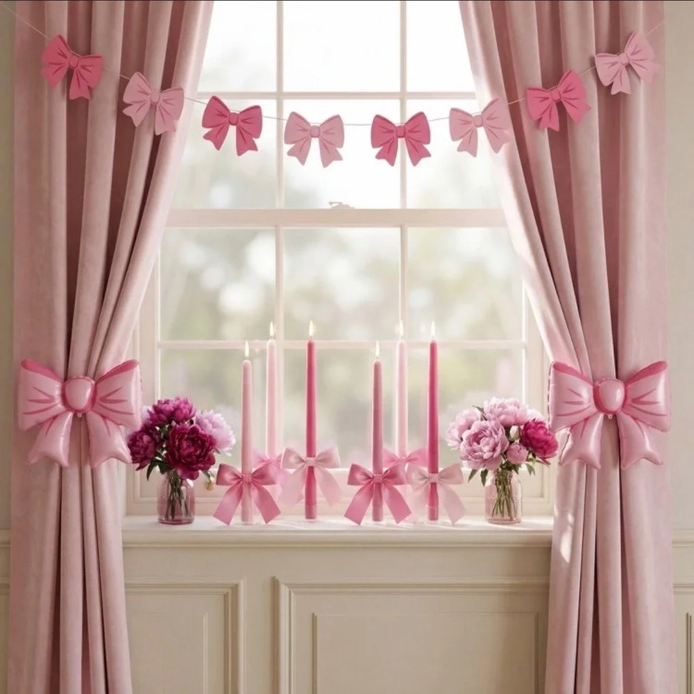House of Party Sweet Bow‎ All-In-One Decor Set 86pc Pink Balloon Garland Banner